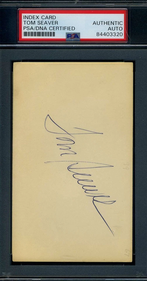 Tom Seaver PSA DNA Cert Signed Vintage 3x5 Index Card Autograph - Image 1 of 1