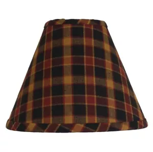 Lamp Shade 12 inch Homestead Black Plaid Rustic Primitive Decor Ring Clip Style - Picture 1 of 6