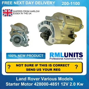 Starter Motor For Landrover Discovery Sport 2.2 TD4 2014-2015 428000-4850 - Picture 1 of 5
