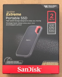 SANDISK EXTREME 2 TB HIGH SPEED PORTABLE SSD DISK DRIVE - NEW BOXED - Picture 1 of 1