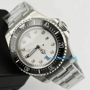 43mm sterile white dial black Ceramic Bezel sapphire glass automatic watch gift - Picture 1 of 6