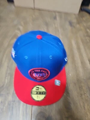 Gorra de fútbol New York Giants New Era 59Fifty azul rojo logotipo talla 7 1/4 Foto 1 de 4