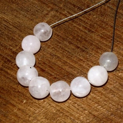 Rose Quartz Smooth Round Beads Briolette Natural Loose Gemstone Making Jewelry - Image 1 of 3