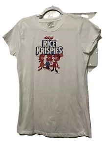 Vintage Rice Krispies White Shirt Youth XL 2007 Kelloggs Cereal Logo Promo - Picture 1 of 6