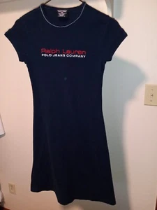 Polo Ralph Lauren Girls Polo Dress Blue Size Small Stretch Spell Out Short Sleev - Picture 1 of 8