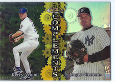 1999 Finest Complements Dual Refractor #C3 Kerry Wood Roger Clemens Yankees Cubs