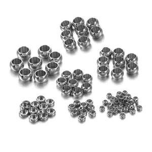Big Hole Ball Crimp Beads - 1.5-4mm End Bead Stopper DIY Jewelry Making Charms - Picture 1 of 26