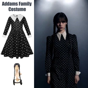 The Addams Family Cosplay Wednesday Maskerade Schwingen Kleid Partei Kostüm DE - Bild 1 von 19