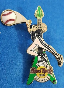 MIAMI MARLINS BASEBALL PLAYER CATCHING 3D BALL GUITAR 04 Hard Rock Cafe PIN - Picture 1 of 1