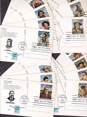 1994 Legends of the West Sc UX178 to UX197 FDCs Artmaster, Lawton OK (V3 - Image 1 of 2