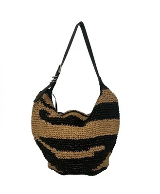 Bolso de Paja Free People Bronceado/Negro Slouchy (NUEVO CON ETIQUETAS) Foto 1 de 4