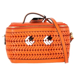Bolso Anya Hindmarch The Neeson Box con asa superior en cuero de cabra naranja - Imagen 1 de 7