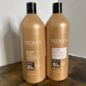 Juego dúo de champú y acondicionador Redken All Soft 33,8 oz 1 litro-SELLADO NUEVO - Imagen 1 de 5