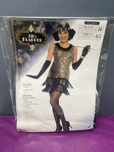 ROARING ANNI 20 ABITO NERO FLAPPER DONNA COSTUME HALLOWEEN X-SMALL/SMALL - Foto 1 di 3