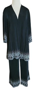 Chico’s Travelers set 2 pezzi cardigan/pantaloni donna taglia 3 (14 pantaloni neri larghi crop  - Foto 1 di 8