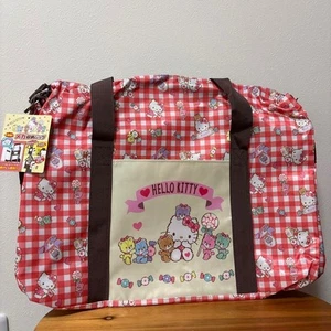 Bolso de Mano Hello Kitty Kawaii Grande Rojo a Cuadros Sin Usar Sanrio Genuin... - Imagen 1 de 5