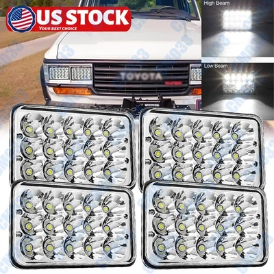 Proyector de faros LED DOT 4 piezas 4x6 pulgadas Hi/Lo H4 para Toyota Land Cruiser J62 Foto 1 de 4