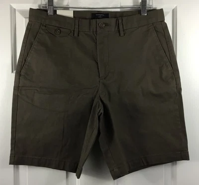 Pantalones Cortos Banana Republic Lived In 9" Para Hombre 32 Caqui Verde Algodón Elastano ¡Nuevos! $60 Foto 1 de 4