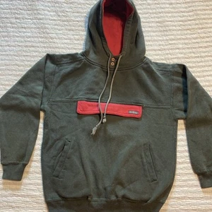 Vintage Bonjour Green/Red Pullover Hoodie Youth Size L 14/16 - Picture 1 of 7