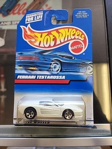 👓Hot Wheels 2000 #136🏁1995 Ferrari TESTAROSSA F512M Blanco⭐Rueda cromada de 5 radios - Imagen 1 de 5