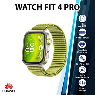 Huawei Watch Fit 4 Pro 1.82" Smartwatch (GREEN/AMOLED/Bluetooth/Android/iOS ) - Image 1 of 4