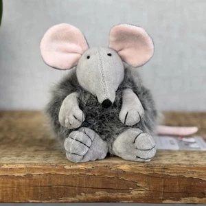 Jellycat Puffball Mouse - Fluffy Grey Ball Mouse Soft Toy Vintage Retired 5" - Picture 1 of 14