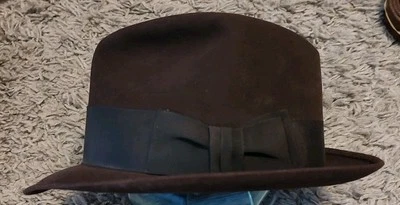 Vintage Collectable Knox Twenty New York Chocolate Brown Fedora Hat Size 7-1/2" - Image 1 of 4