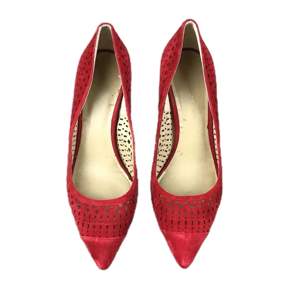 Ann Taylor туфли на высоком каблуке женщин Sz 7 M красный перфорированная кожа верхний без шнурков - Изображение 1 из 4