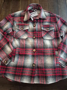 Chaqueta Veveret a Cuadros Abotonada Manga Larga Roja Talla L - Imagen 1 de 5