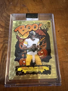 Aaron Rodgers True 1/1 Gold Vinyl Boo! 2025 Wild Card Haunted Hits Case Hit - Bild 1 von 2