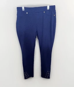 Michael Kors Damen Schnür Legging Pull On Hose Blau Gr. Large mit Taschen - Bild 1 von 14