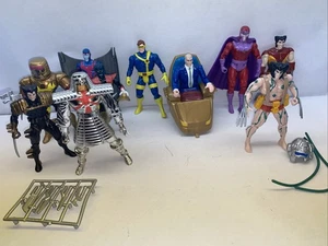 Vintage Lot of 10 X-MEN action figures, Xavier, Cyclops, Magneto,  Wolverines - Picture 1 of 13