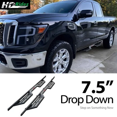 APS Carbon Steel Side Step Side Bars For 04-25 Nissan Titan King Cab - Image 1 of 4