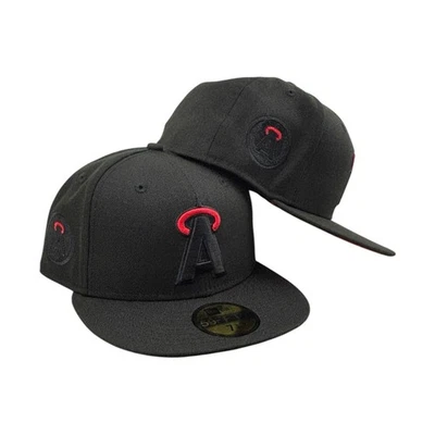 Los Angeles Angels black New Era 59FIFTY fitted hat cap - Image 1 of 4