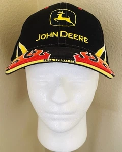 Adjustable John Deere Ertl Full Throttle Racing Flames Fire Strapback Cap Hat - Picture 1 of 7