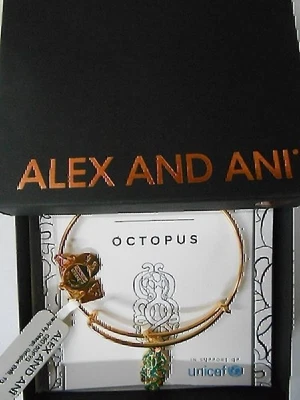 Alex Und Ani Oktopus Erweiterbares Gelb Gold Armreif NWTBC - Bild 1 von 4