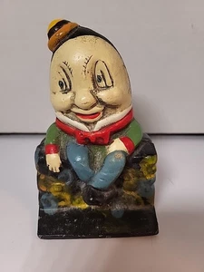 20er Jahre handbemalte Gusseisen Humpty Dumpty Coin Bank - Bild 1 von 7