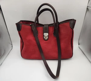 Dooney & Bourke Bag Purse Small Tote Red Color DL50C-W4 Leather Trim - Picture 1 of 24
