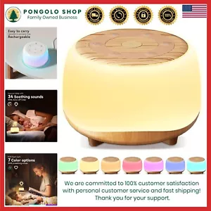 Travel-Friendly White Noise Machine with 34 Sounds, Timer & Night Light Options - Picture 1 of 8