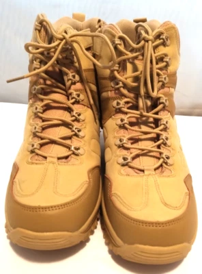 Rafai. E Military Style Mens Beige Boots Desert Summer 8 1/2 US Size Lace Zip - Image 1 of 4