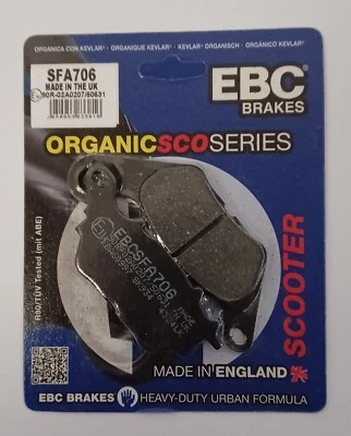 Органические задние дисковые тормозные колодки EBC (1 комплект) подходят для YAMAHA TRICITY 300 (2020–2023 гг.) - Изображение 1 из 4