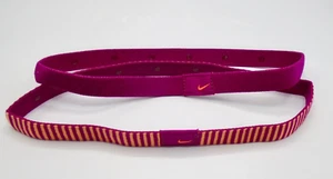 Nike Headband 2 Pack Adult Sport Stripe Hairbands Bright Magenta/Atomic - Picture 1 of 6