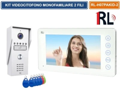 VIDEOCITOFONO MONOFAMILIARE A 2 FILI MONITOR A COLORI 7" APERTURA ELETTROSERRAT - Immagine 1 di 4