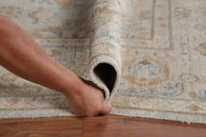 Light Blue Living Room Rug 8x10 ft. Vegetable Dye Oushak Turkish Area Handmade - Picture 1 of 12