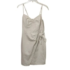 Rebecca Taylor Damenkleid weiß Nadelstreifen Leinen & Baumwolle Größe 4 - Bild 1 von 15