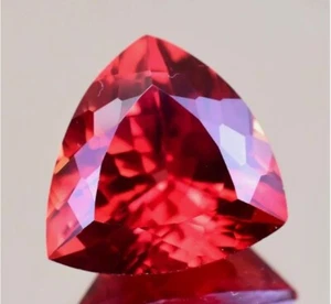Piedra preciosa suelta impecable corte trillón zafiro Padparadscha natural de Ceilán de 10 quilates - Imagen 1 de 8
