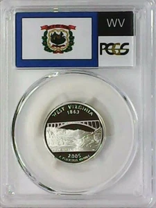 2005-S 25C State Quarter West Virginia PCGS PR69 DCAM 90% Silver 22llat0507 - Picture 1 of 4