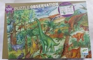 Djeco Puzzle Dinosaurs Observation 100pcs - Puzzle, Poster and Booklet - Picture 1 of 3