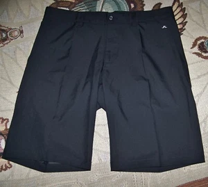 J. LINDEBERG Microfiber Polyester Performance Chino Golf Shorts Sz 32 Navy Blue - Picture 1 of 6