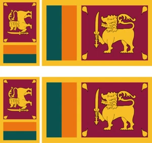 SRI LANKA Lot 4 Vinyl Stiker autocollant Drapeau flag Sri Lanka - Imagen 1 de 1